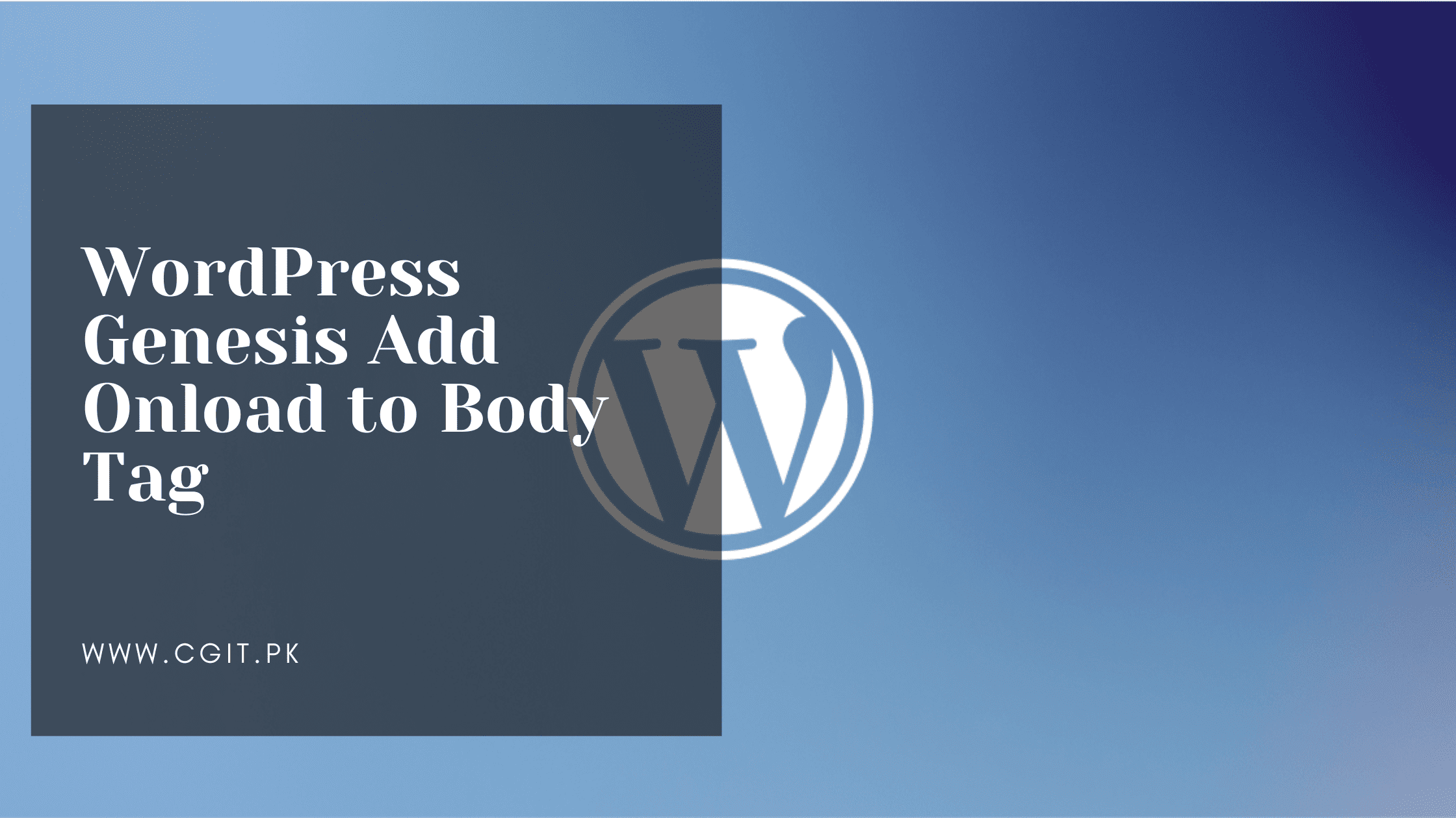 WordPress Genesis Add Onload to Body Tag